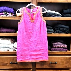 Fuscia Pink Linen SS Dress